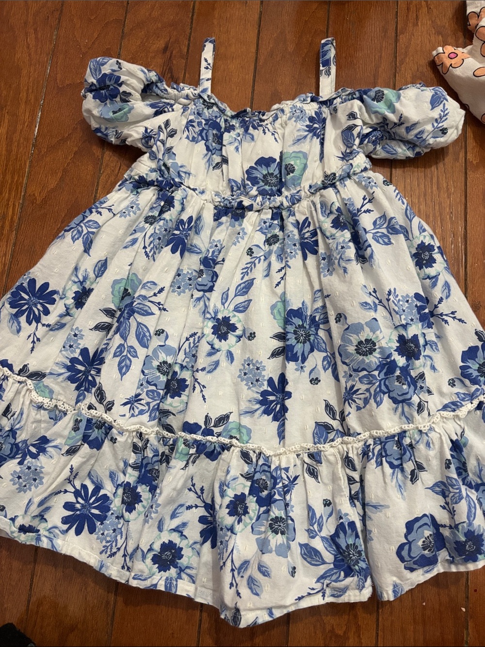 Haute Hippie White Dress with Blue Floral Print